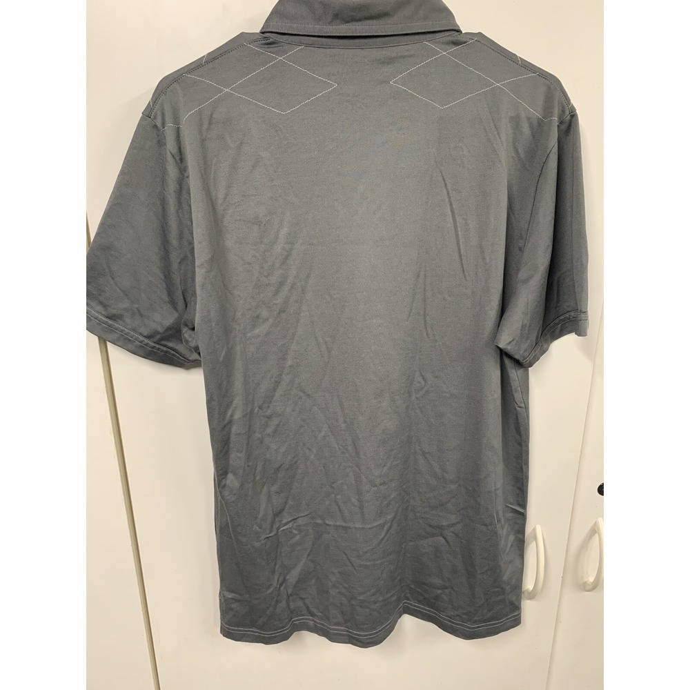 Travis Mathew Golf Polo Shirt M Men Gray Poly Cotton Embroidered Diamond - Picture 7 of 8